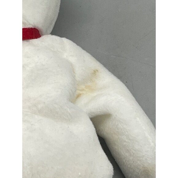 TY original Beanie Baby 1993 Valentino Polar Bear white red heart ribbon READ - Picture 3 of 8